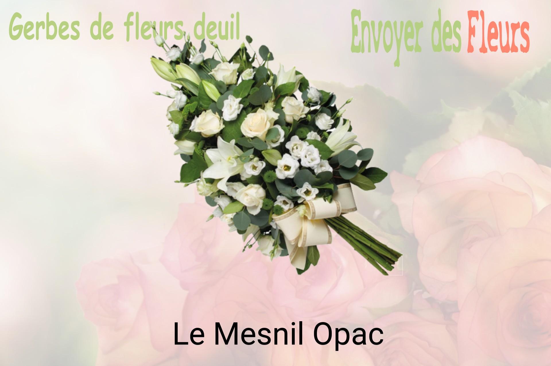 Gerbe de fleurs de deuil livrée à Le Mesnil-Opac